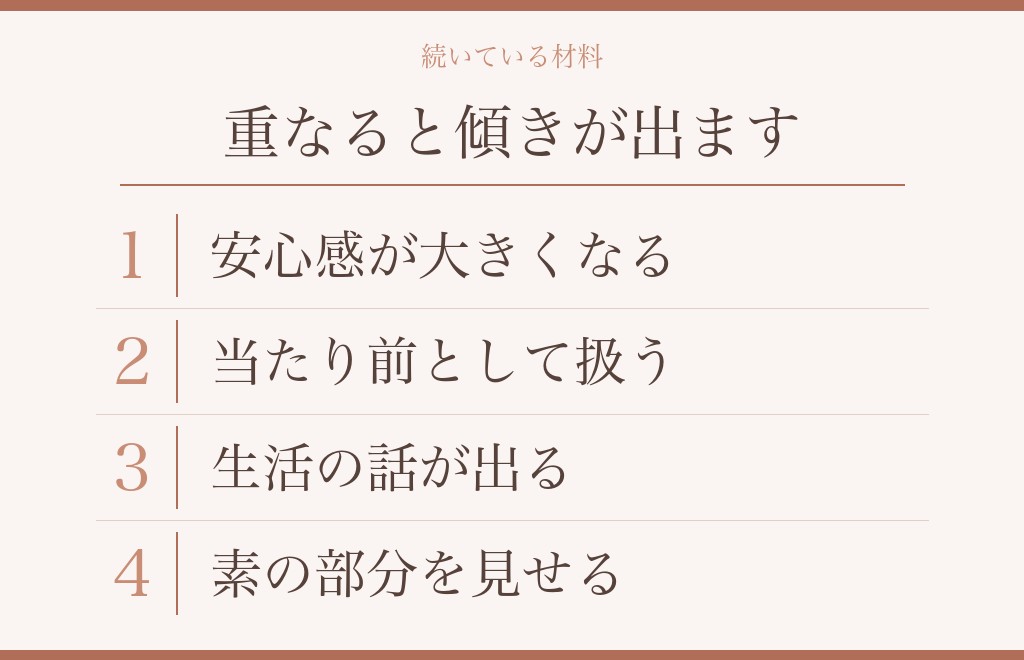 気持ちが続いていると読める方向の材料(付き合って1年半の男性心理)