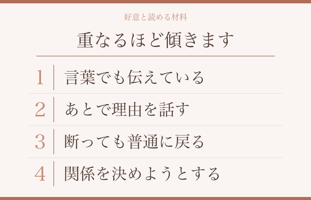 好意から独占欲が出ていると読める材料