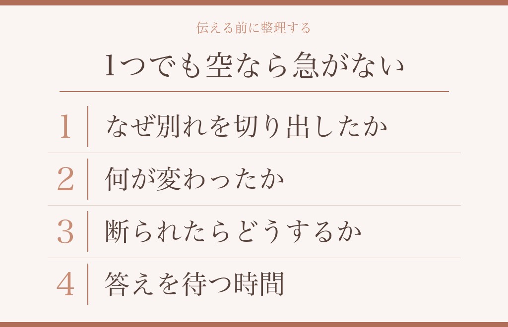 振った側から復縁を伝える前に、整理しておきたい4つのこと