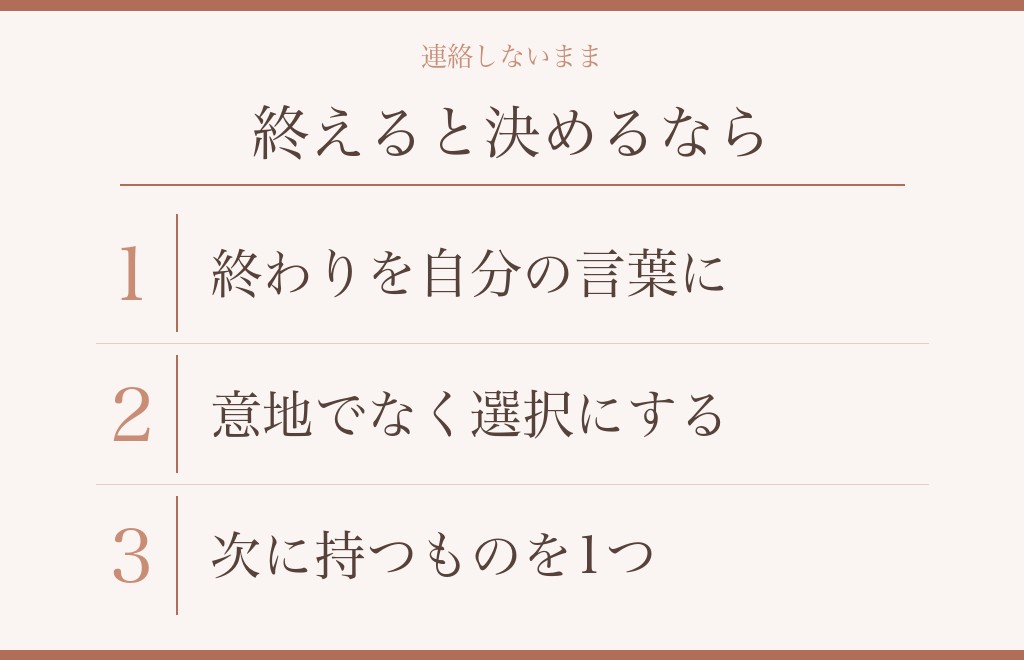 喧嘩別れの連絡をしないまま終えると決めるときの整理