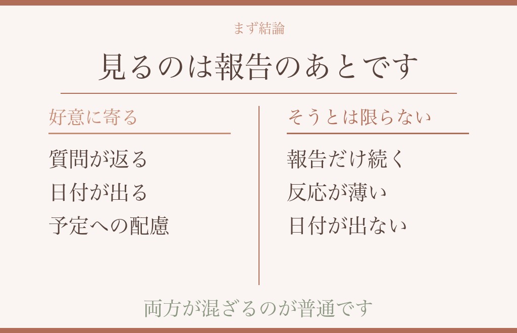 付き合ってないのに行動報告をされるとき、まず押さえておきたいこと